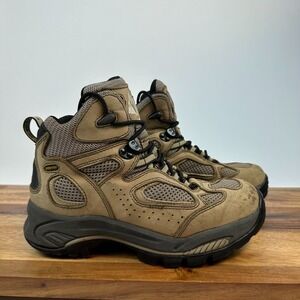 Womens Vasque Breeze Taupe Leather Mid Gore-Tex Hiking Boots Size 7.5 W Wide GUC
